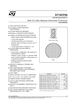 ST19CF68 Datasheet PDF STMicroelectronics