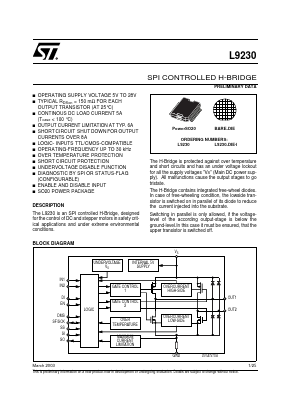 L9230-DIE1 Datasheet PDF STMicroelectronics