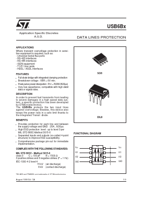 USB6B1 Datasheet PDF STMicroelectronics