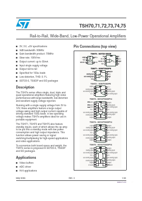 TSH70CLT Datasheet PDF STMicroelectronics