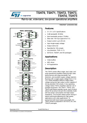 TSH72CP Datasheet PDF STMicroelectronics