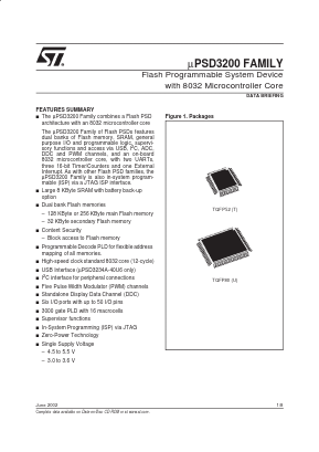 UPSD3213A-40U1 Datasheet PDF STMicroelectronics