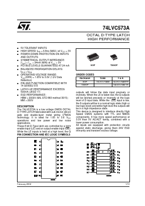 74LVC573AM Datasheet PDF STMicroelectronics