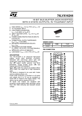 74LVX16244TTR Datasheet PDF STMicroelectronics