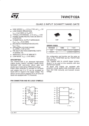 74VHCT132A Datasheet PDF STMicroelectronics