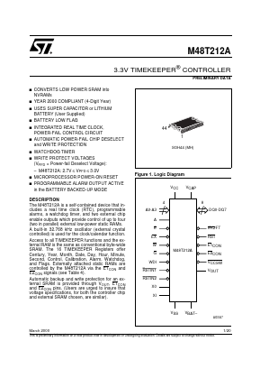 M48T212A-85MH1 Datasheet PDF STMicroelectronics