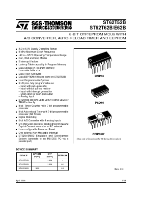 ST6262BB3 Datasheet PDF STMicroelectronics