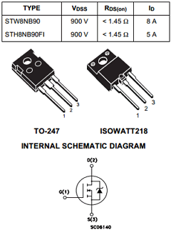 STW8NB90 Datasheet PDF STMicroelectronics