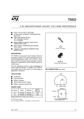 TS822Z Datasheet PDF STMicroelectronics