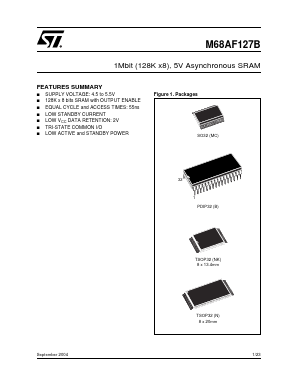 M68AF127BL55MC6T Datasheet PDF STMicroelectronics