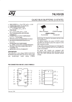74LVQ125M Datasheet PDF STMicroelectronics