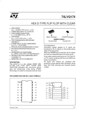 74LVQ174M_99 Datasheet PDF STMicroelectronics