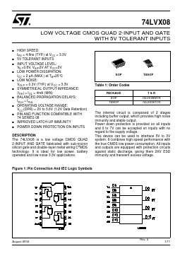 74LVX08 Datasheet PDF STMicroelectronics
