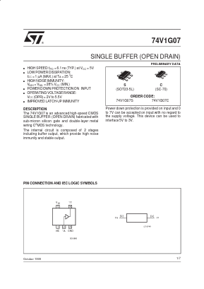 74V1G07S Datasheet PDF STMicroelectronics