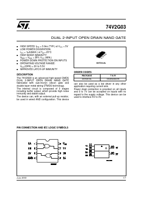 74V2G03STR Datasheet PDF STMicroelectronics