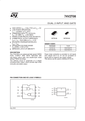 74V2T08STR Datasheet PDF STMicroelectronics
