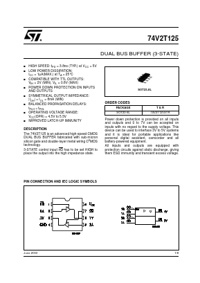 74V2T125 Datasheet PDF STMicroelectronics