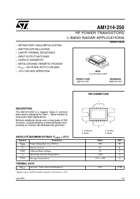 AM1214-250 Datasheet PDF STMicroelectronics