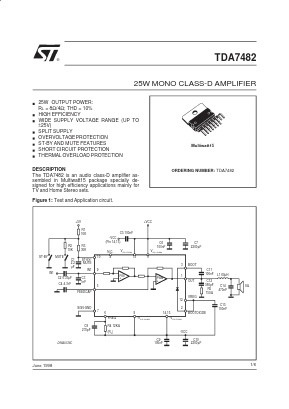 TDA7482 Datasheet PDF STMicroelectronics