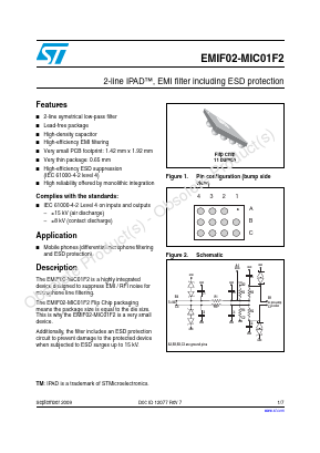 EMIF02-MIC01F2 Datasheet PDF STMicroelectronics