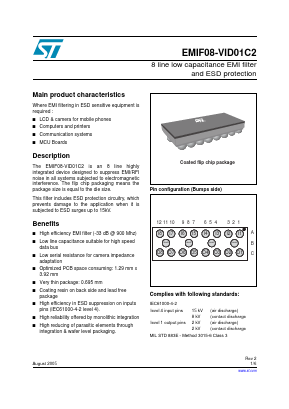 EMIF08-VID01C1 Datasheet PDF STMicroelectronics