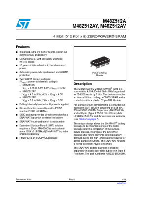 M48Z512A-70PM6 Datasheet PDF STMicroelectronics