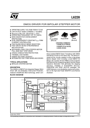 L6228 Datasheet PDF STMicroelectronics
