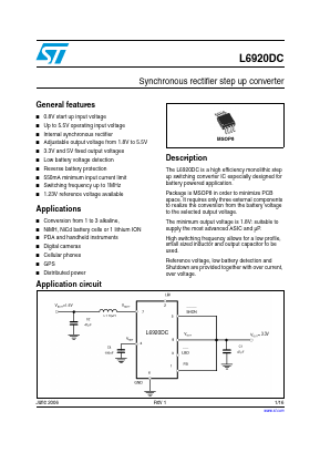 L6920DCTR Datasheet PDF STMicroelectronics