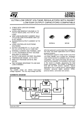 LD2981CM40TR Datasheet PDF STMicroelectronics