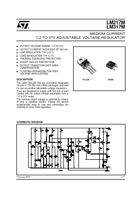 LM317MT Datasheet PDF STMicroelectronics