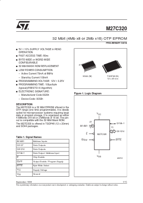 M27C320 Datasheet PDF STMicroelectronics