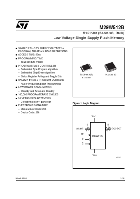 M29W512B Datasheet PDF STMicroelectronics