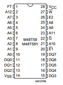 M48T58Y-70PC1FE Datasheet PDF STMicroelectronics