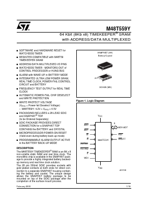 M48T559 Datasheet PDF STMicroelectronics