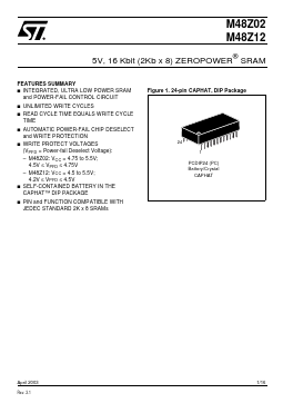 M48Z02-200PC6 Datasheet PDF STMicroelectronics