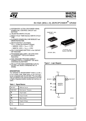 M48Z08-200PC6 Datasheet PDF STMicroelectronics