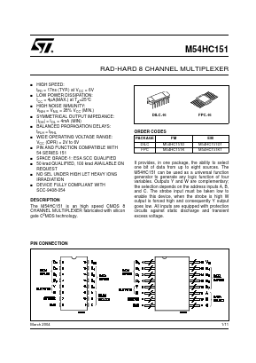 M54HC151D1 Datasheet PDF STMicroelectronics