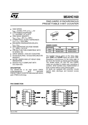 M54HC160K1 Datasheet PDF STMicroelectronics