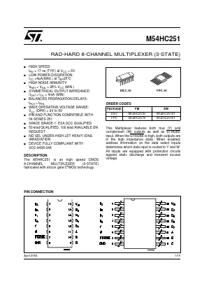 M54HC251D1 Datasheet PDF STMicroelectronics