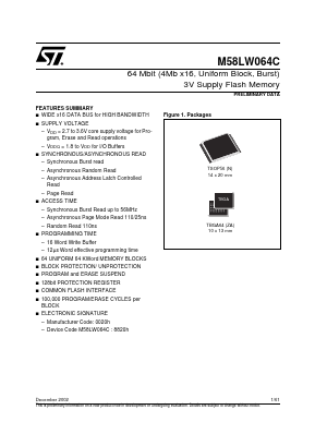 M58LW064C Datasheet PDF STMicroelectronics