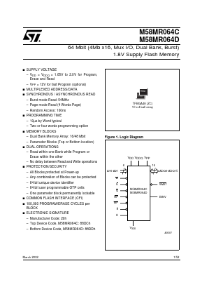 M58MR064C100ZC6T Datasheet PDF STMicroelectronics