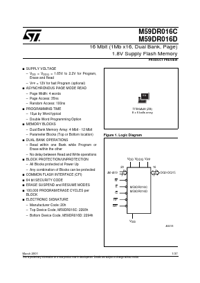 M59DR016D120ZB6T Datasheet PDF STMicroelectronics