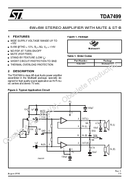 TDA7499 Datasheet PDF STMicroelectronics