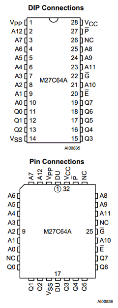 M27C64A-20F1 Datasheet PDF STMicroelectronics