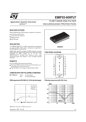 EMIF02-600FU7RL Datasheet PDF STMicroelectronics