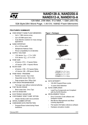 NAND512W3A0AV6 Datasheet PDF STMicroelectronics