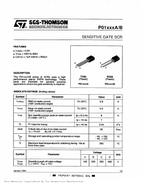 P0111BB Datasheet PDF STMicroelectronics