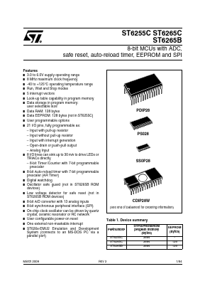 ST6255CN1/XXX Datasheet PDF STMicroelectronics