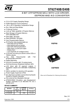 ST6240BQ1 Datasheet PDF STMicroelectronics