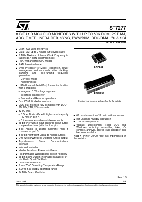 ST72771R5Q1 Datasheet PDF STMicroelectronics